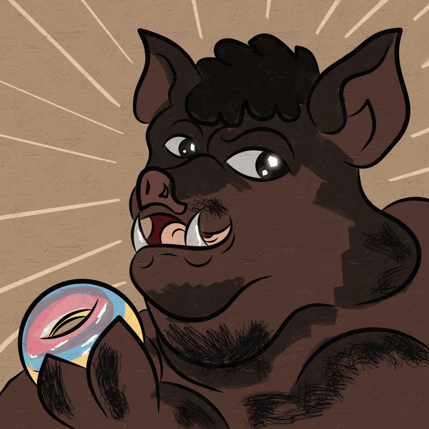 a digital icon sketch of takeshi, an oc by by smorgasgored